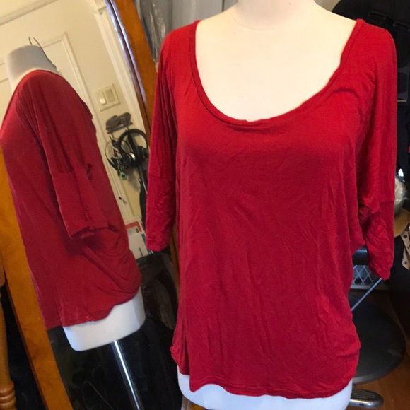 Red American Apparel Viscose tee. - Picture 3 of 3